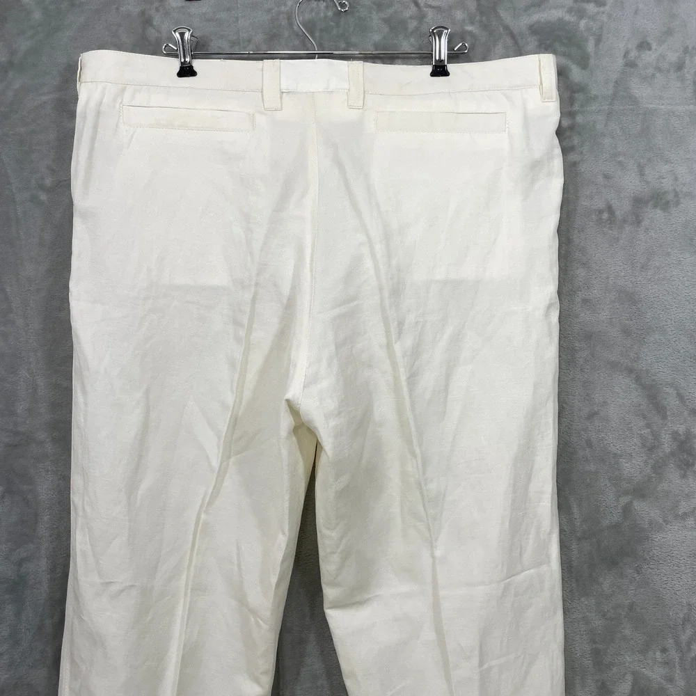 Brunello Cucinelli Men's Size 52 White Linen/ Cotton Pants Italy  Altered 40x25!